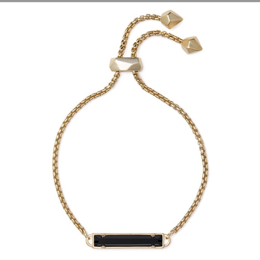 Kendra Scott Stan Gold & Black Opaque Glass Bracelet